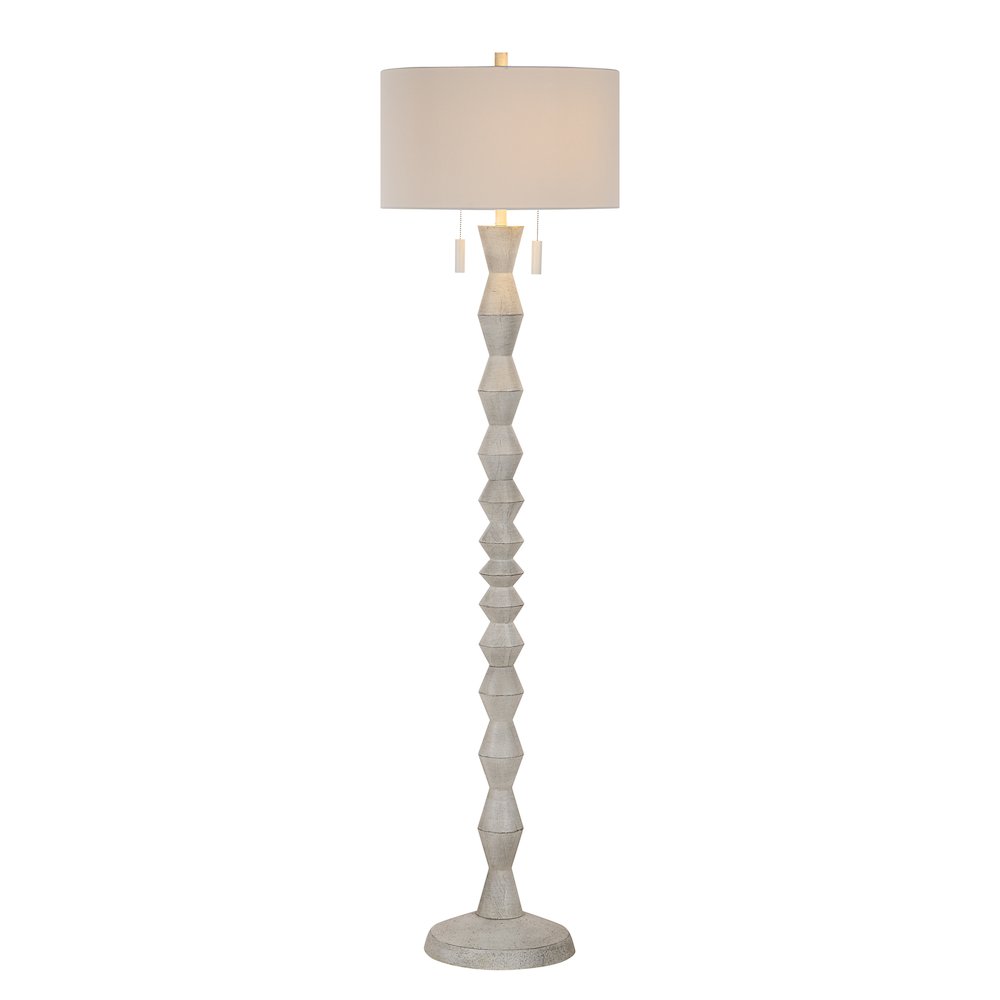 Sorriso 75.0" Height Floor Lamps, White Wood Texture. Picture 5