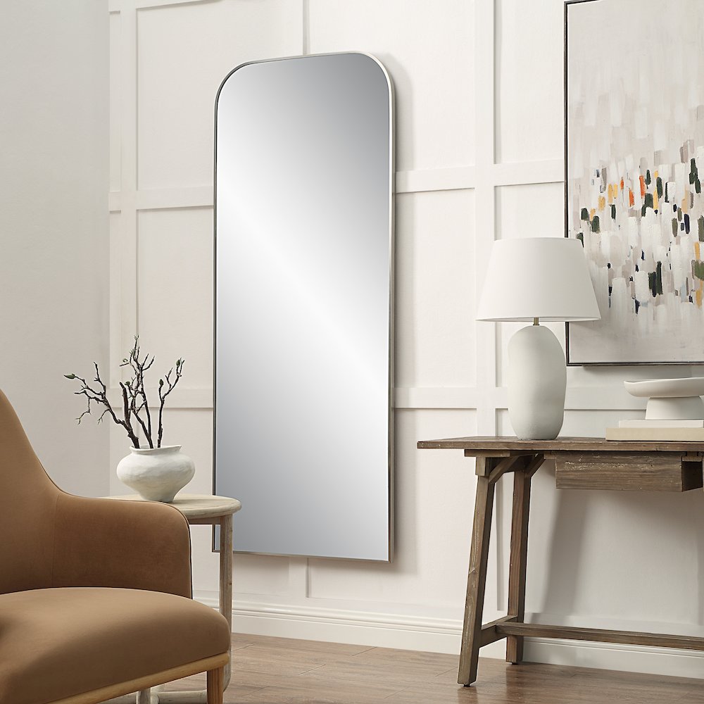 Samia 72" H x 30" W Wall Mirror, Grey. Picture 2