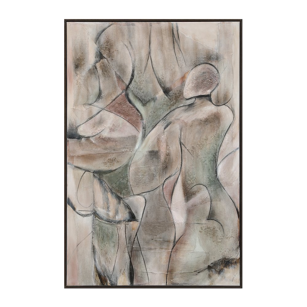 Alloy 40" Wide Canvas Art with Wood Frame, Black Oak. Picture 1
