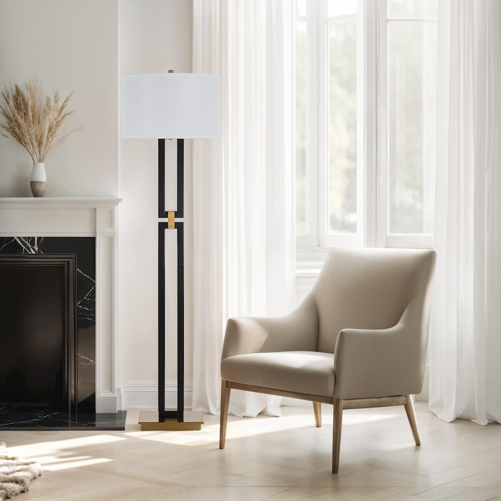Theo 64.5" Height Floor Lamps, Matte Black. Picture 2