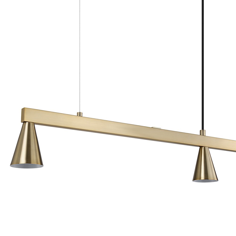 Linea 42" Wide 3-Light Chandelier, Champagne. Picture 4