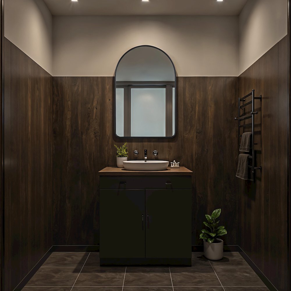 Cascais 36" H x 24" W Wall Mirror, Black. Picture 2