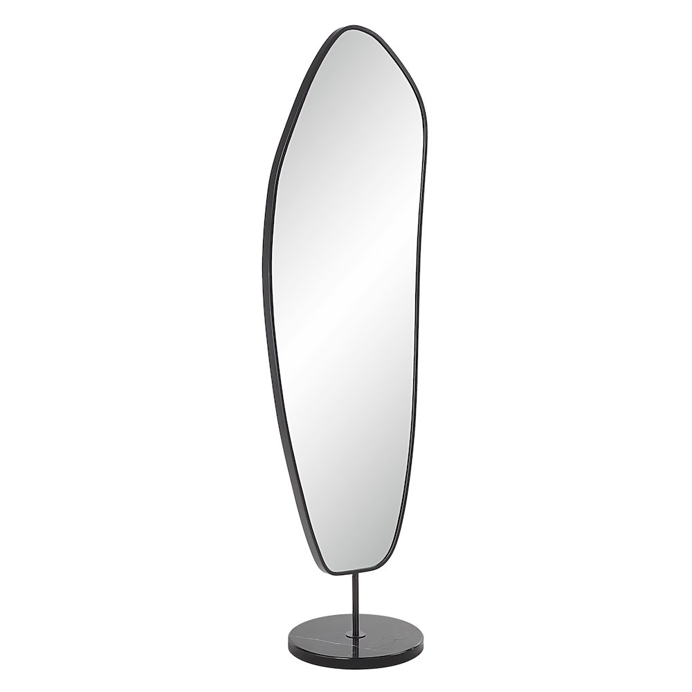 Arlon 70" Tall Irregular Mirror, Matte Black. Picture 3