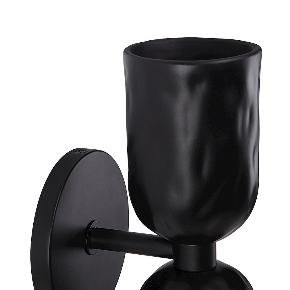 Alessia 11.2" Powder Coated Matte Black 2-Light Wall Sconce. Picture 4