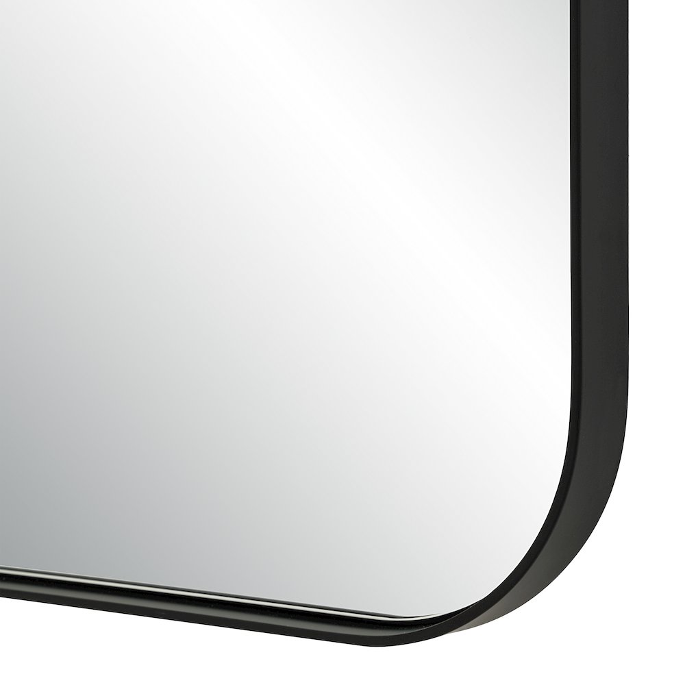 Heron 40" H x 24" W Wall Mirror, Matte Black. Picture 3