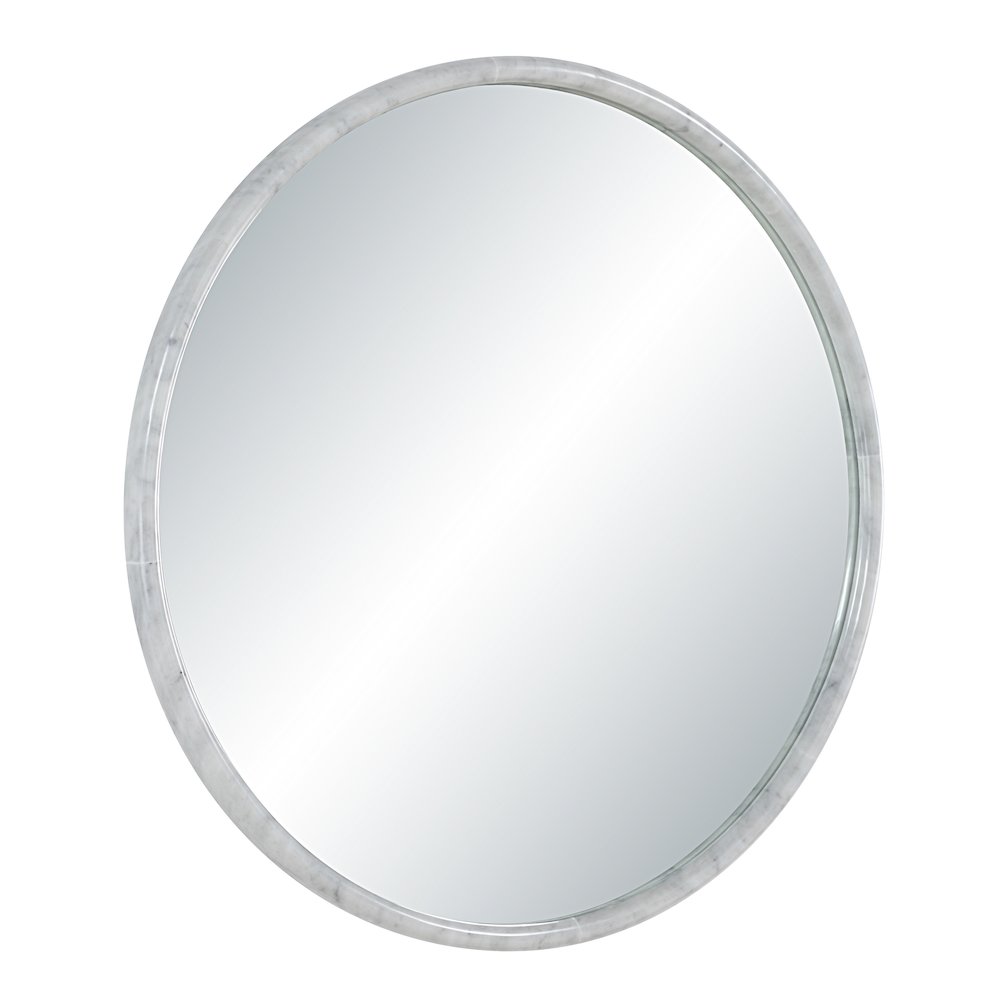 Cento 36" H x 36" W Wall Mirror, White. Picture 3