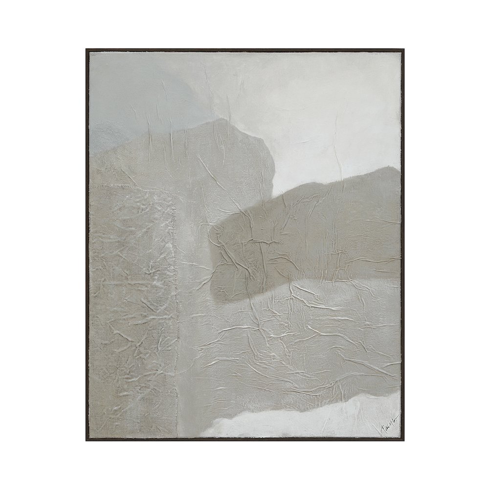 Sesamo 40" Wide Canvas Art with Wood Frame, Black Oak. Picture 1