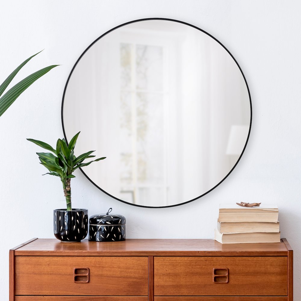 Claribel 30 in. x 30 in. Round Framed Mirror. Picture 2