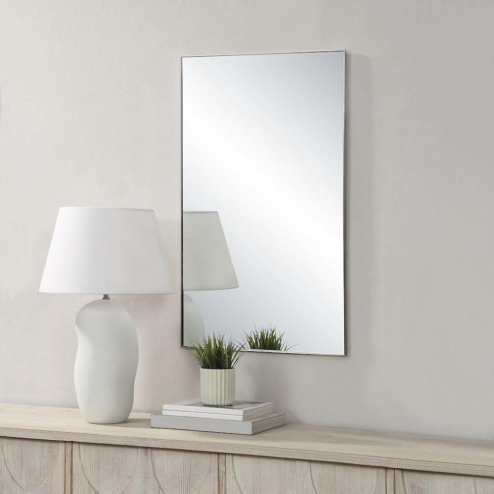 Spili 36" H x 22" W Wall Mirror, Grey. Picture 2
