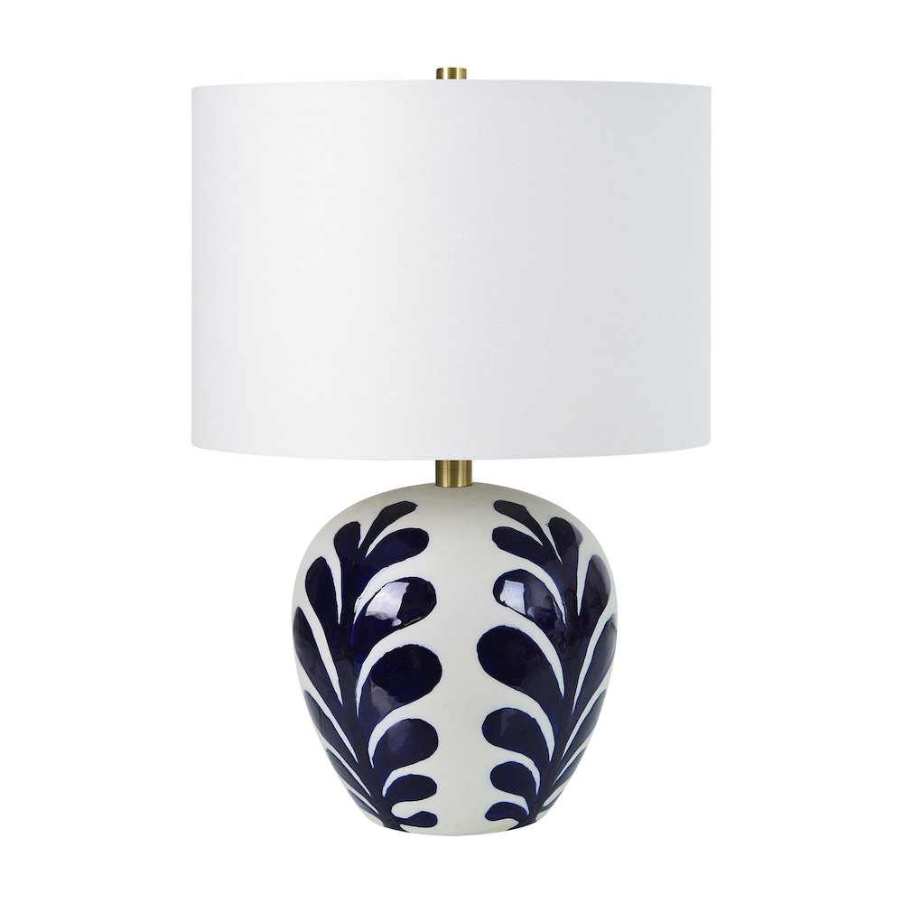 Darina 19.25" Length Table Lamp, Off-White and Navy. Picture 3