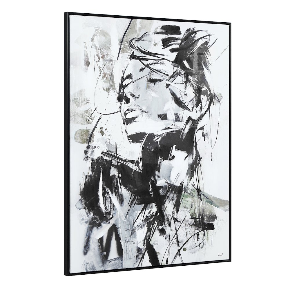 Aaliyah 48" H x 36" W Canvas Art, Black. Picture 2
