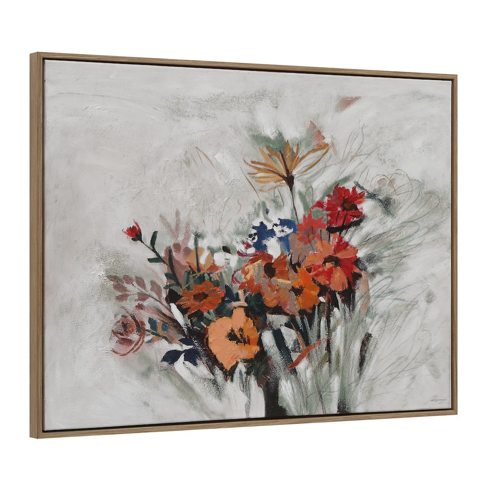 Liliosa 36" Wide Canvas Art with Wood Frame, Medium Walnut. Picture 2