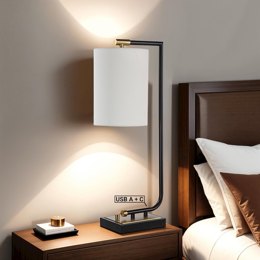 Perlato 28" Height Table Lamp, Black. Picture 2