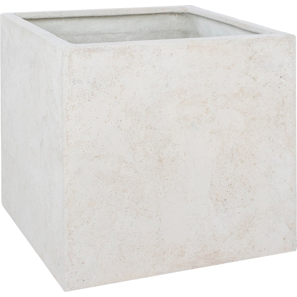 ALONA BEIGE TAUPE CUBE PLANTER. Picture 1