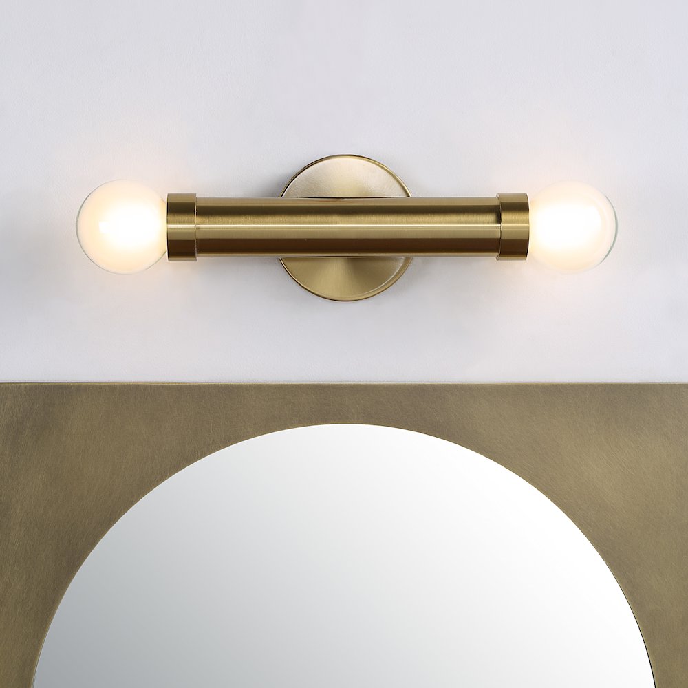 Dasia 12" Burnished Brass 2-Light Wall Sconce. Picture 2