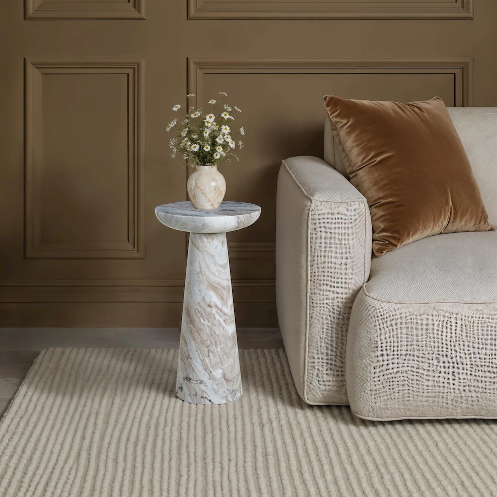 Mercura Indoor Toronto Brown Marble Side Table. Picture 4