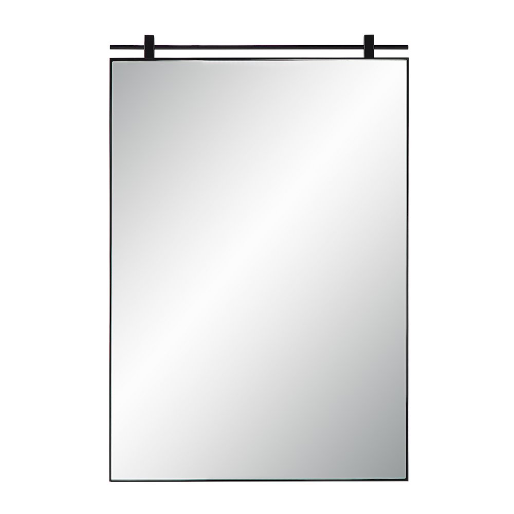Titel 36" Tall Rectangular Mirror, Matte Black. Picture 1