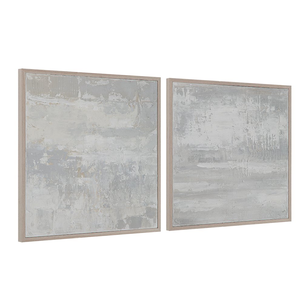 Heleni 30" Wide Canvas Art With Wood Frame, Cream. Picture 3