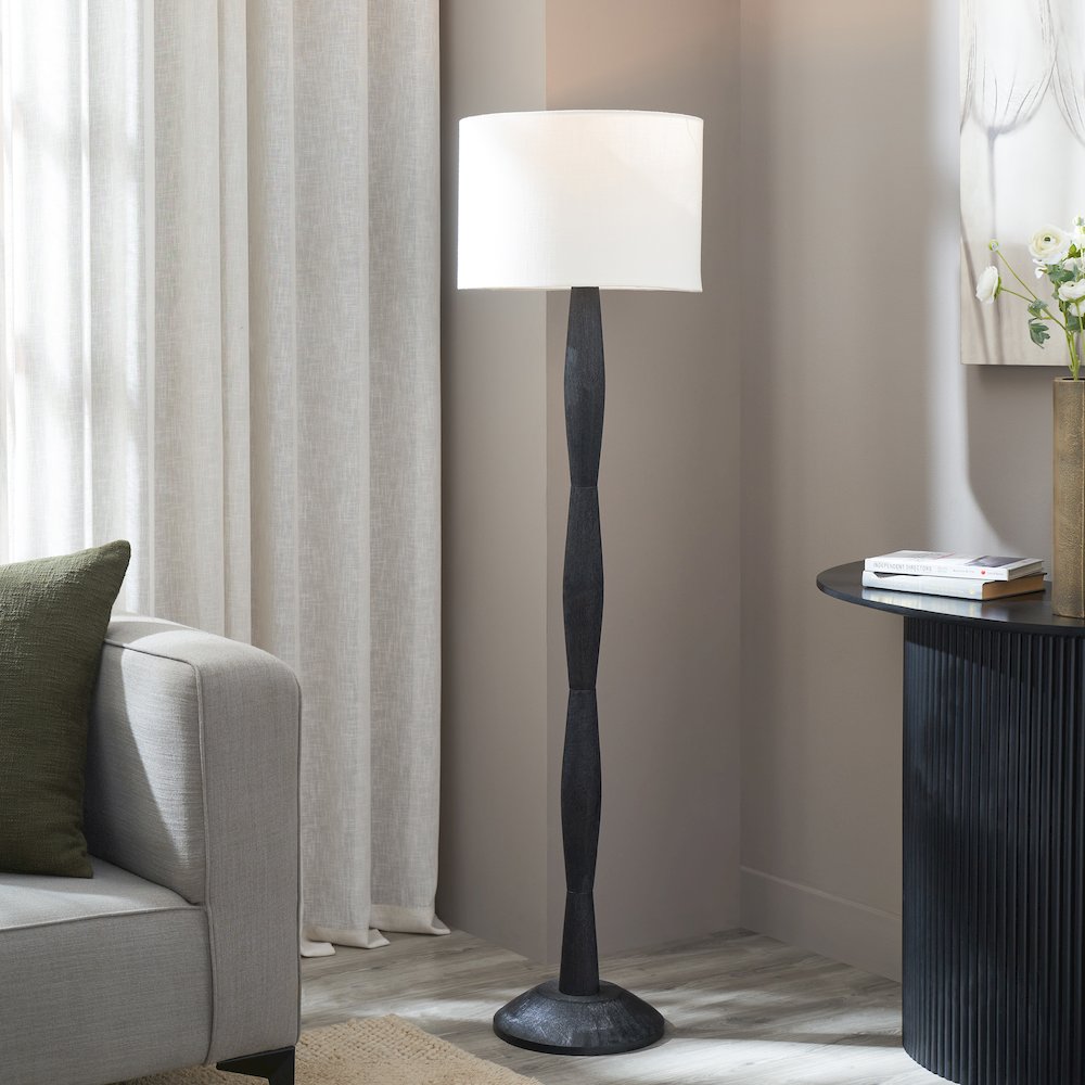 Francine 60" Height Floor Lamp, Black. Picture 2