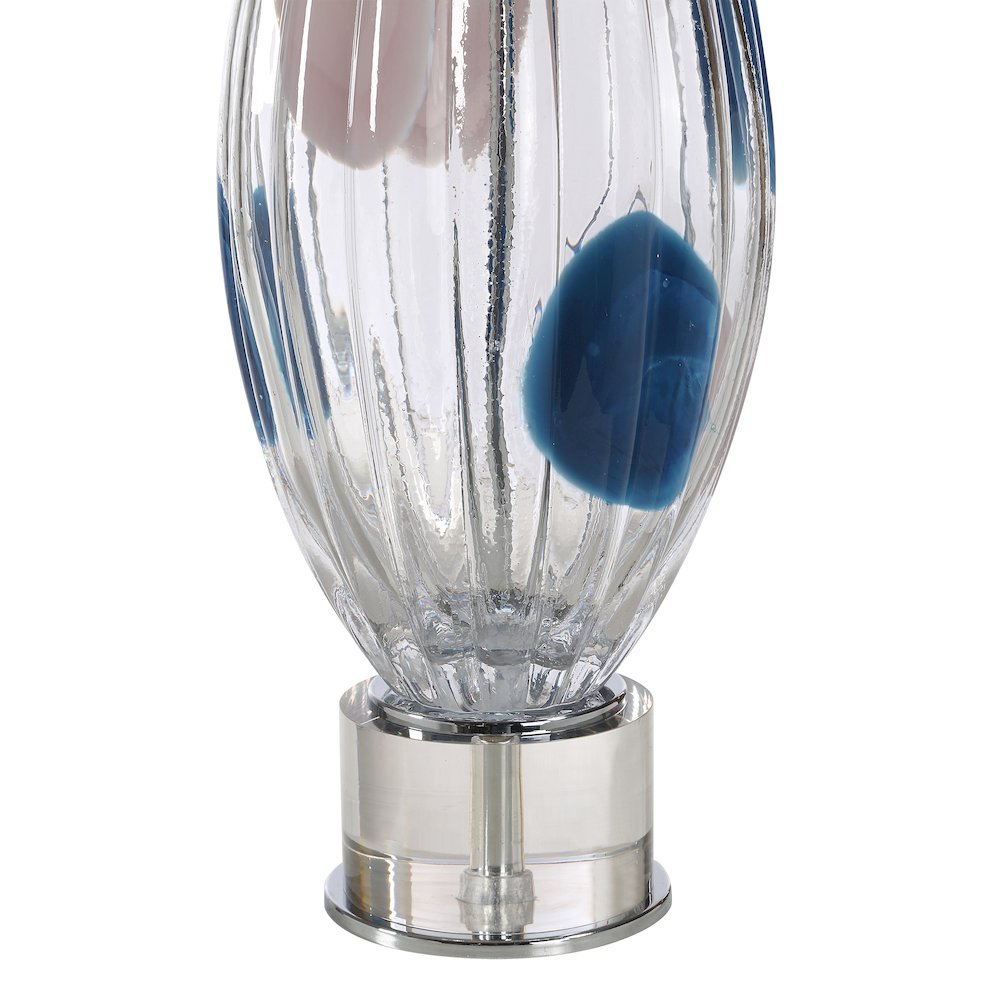 Luxor 30.0" Height Table Lamps, Clear And Blue. Picture 4