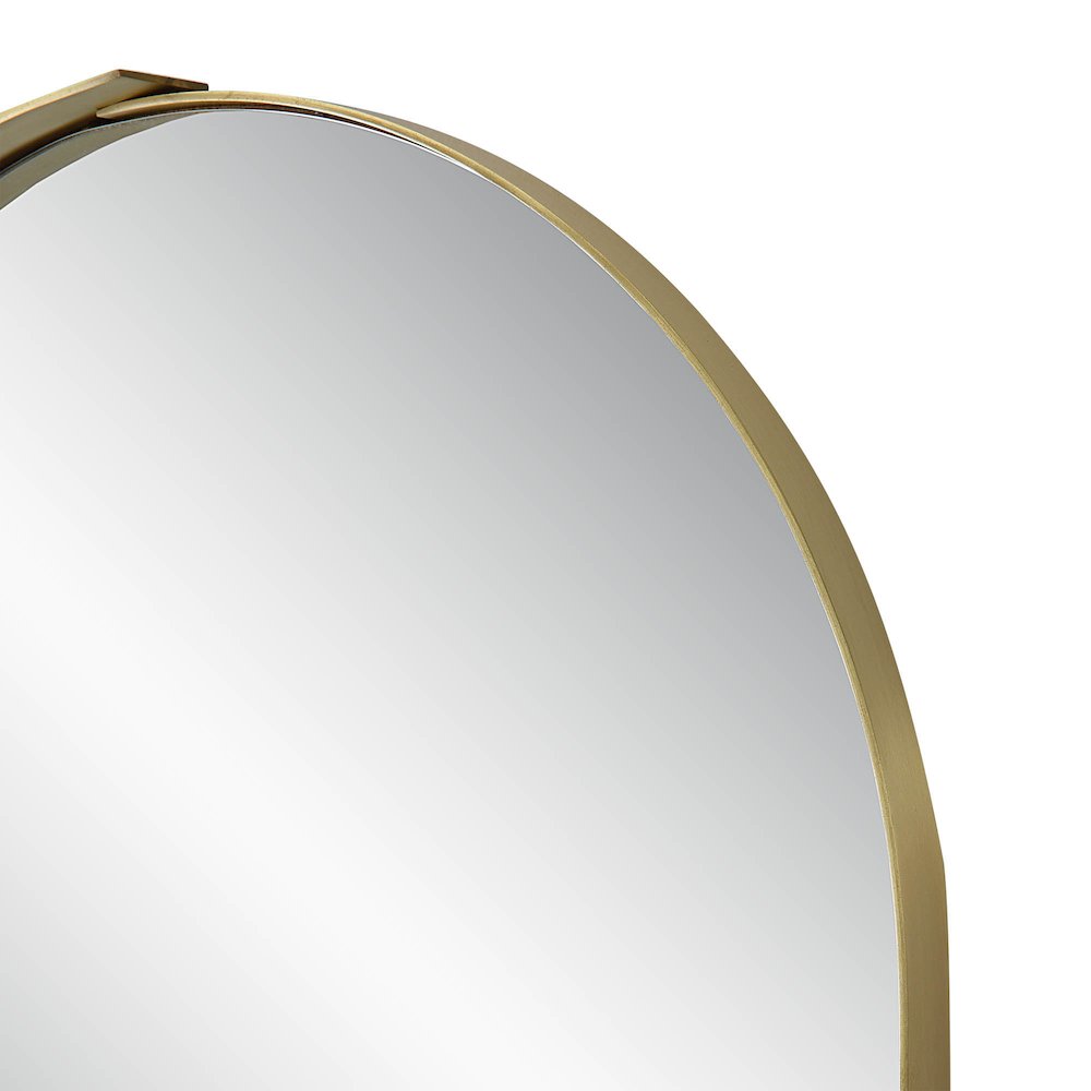 Aleah 40" Tall Oval Wall Mirror, Yellow. Picture 5