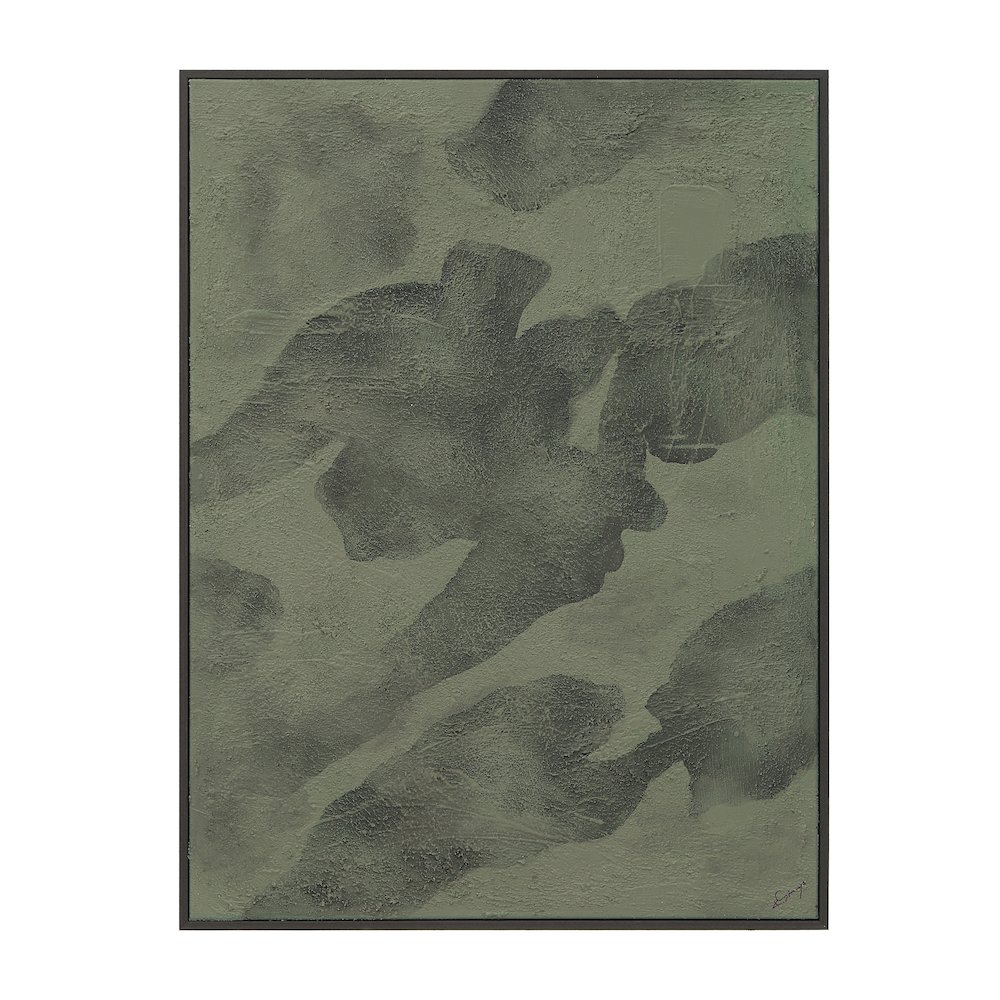Olivea 36" Wide Canvas Art with Wood Frame, Charcoal. Picture 1