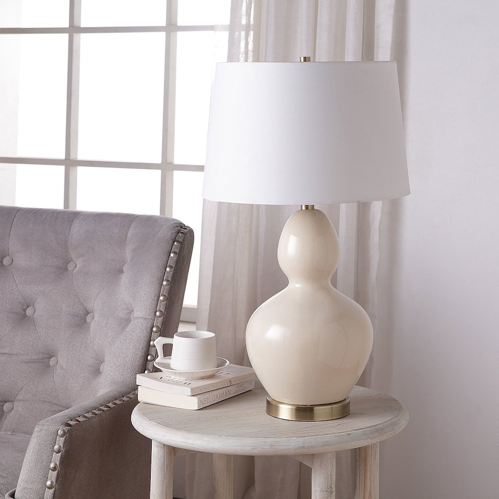 Jesula 26.75" Length Table Lamp- Set of two, Cream. Picture 2