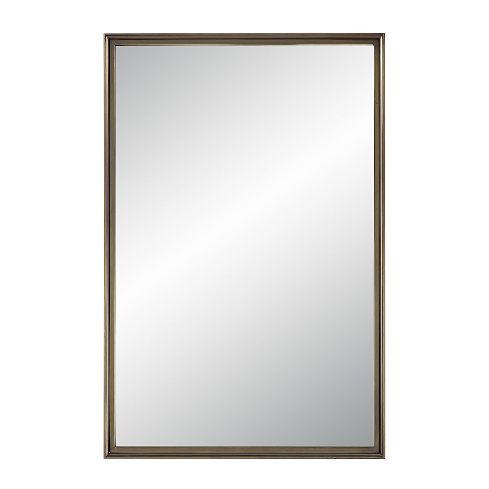 Sandcastle 36" Tall Rectangular Mirror, Antique Brushed Brass. Picture 1
