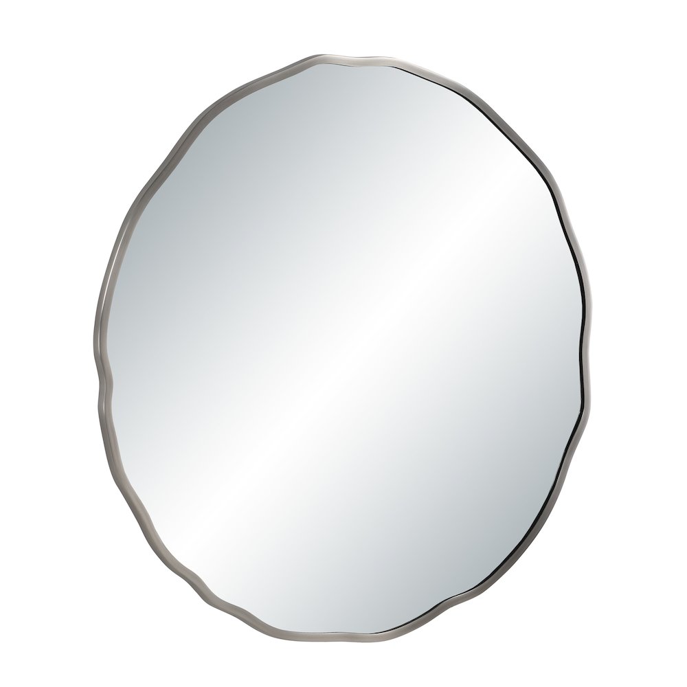 Cerro 30" H x 30" W Wall Mirror, Silver. Picture 3