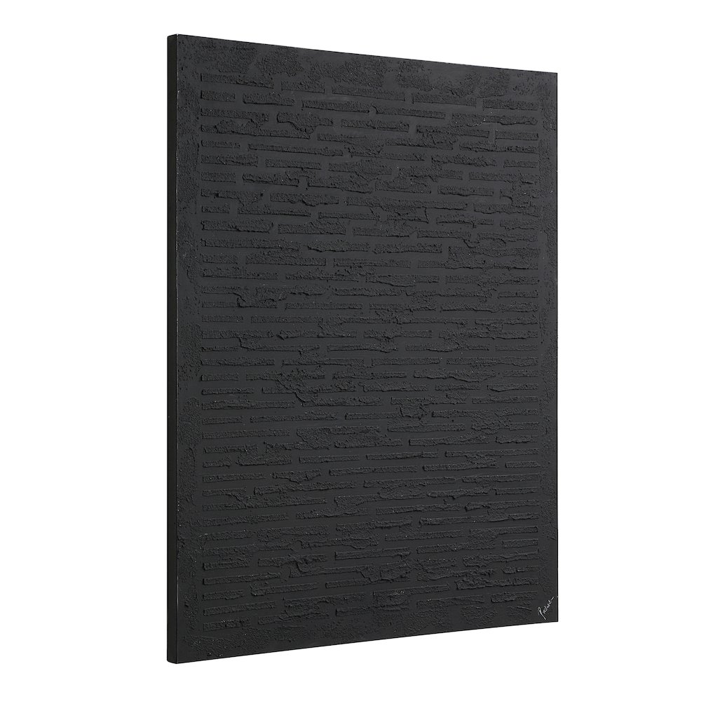Kinetic 50" H x 40" W Canvas Art, Black. Picture 3
