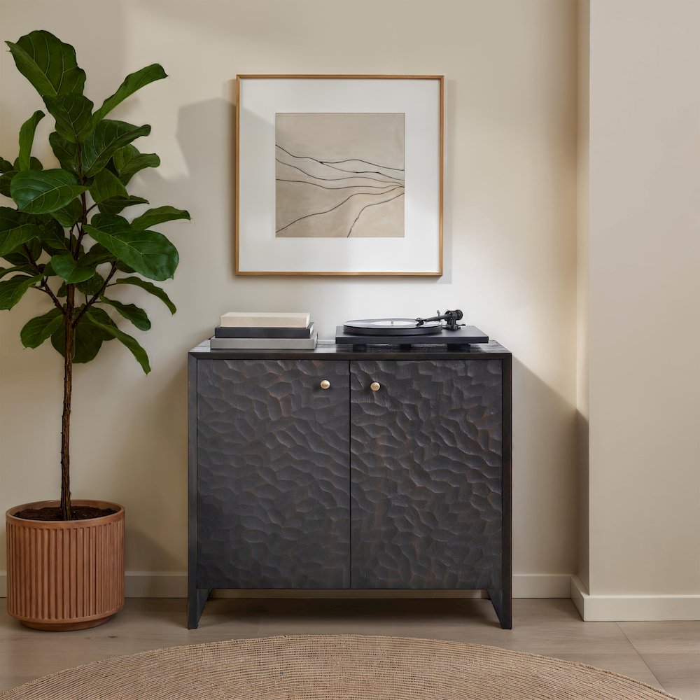 Jean Indoor Mango Wood Cabinet, Dark Brown. Picture 4