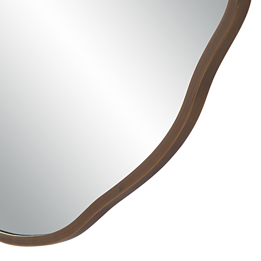 Bern 40" Tall Round Irregular Mirror, Antique Brushed Brass. Picture 5