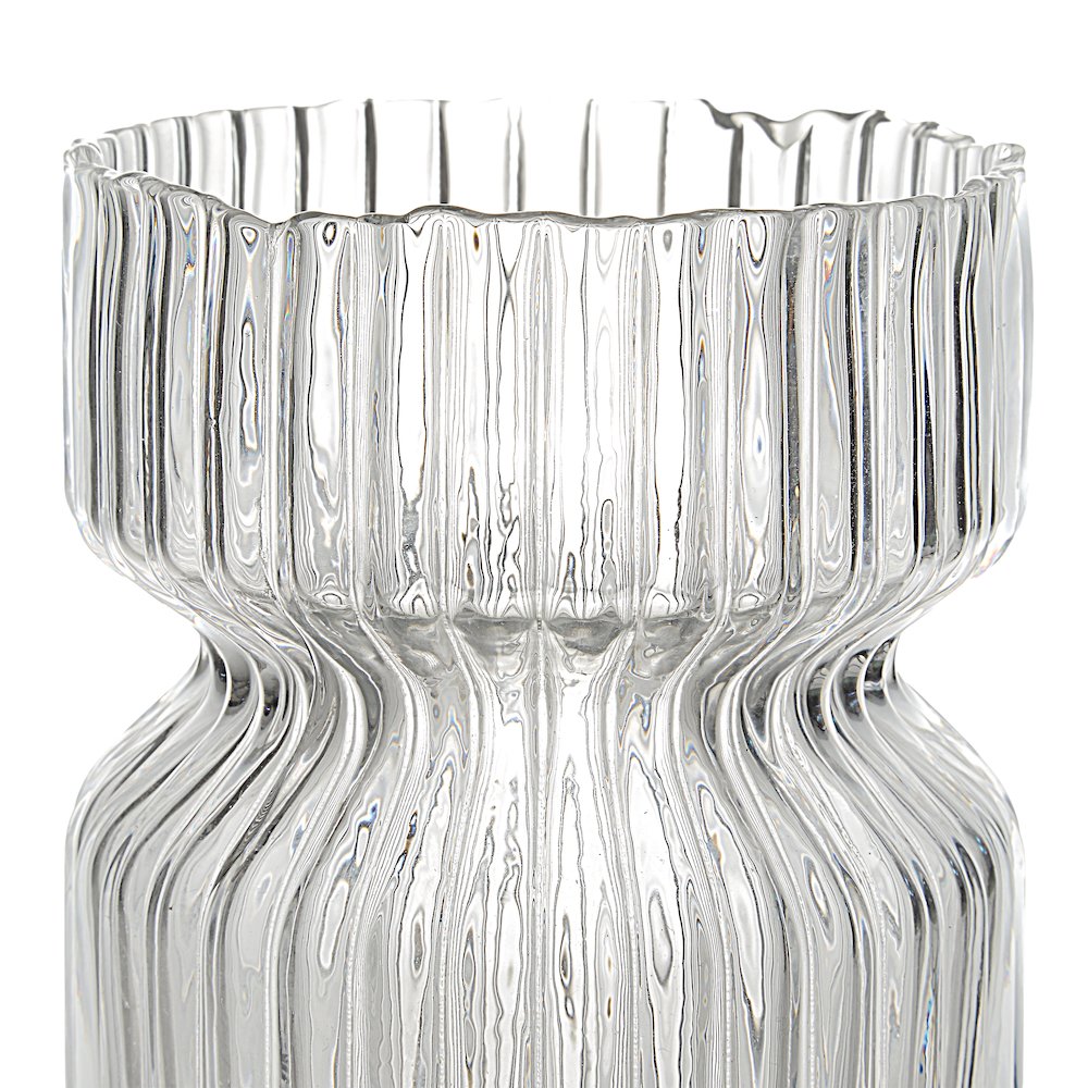 Gladys Glass Vase In White Color. Picture 4