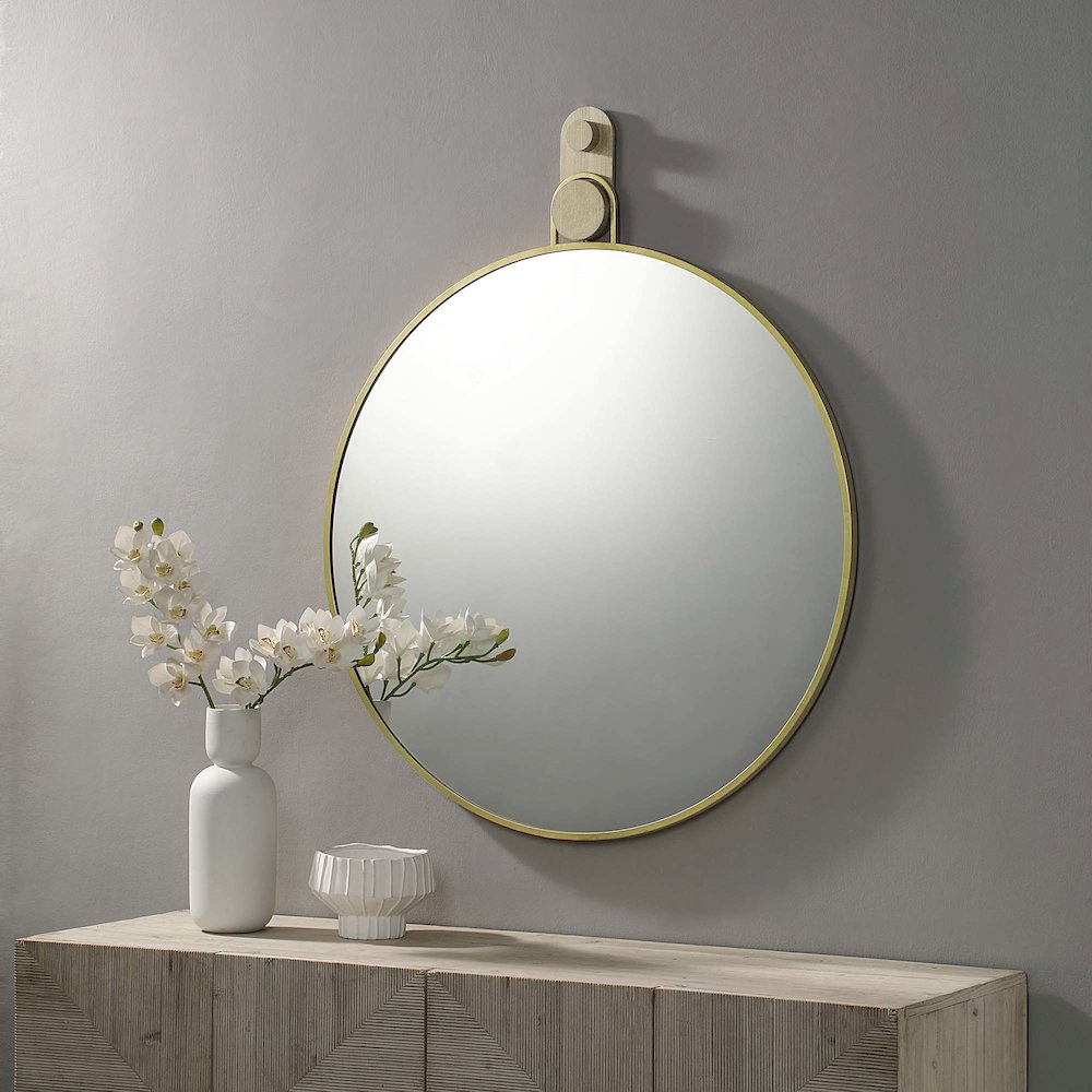 Kinsley 40 x 49 Round Framed Mirror. Picture 2