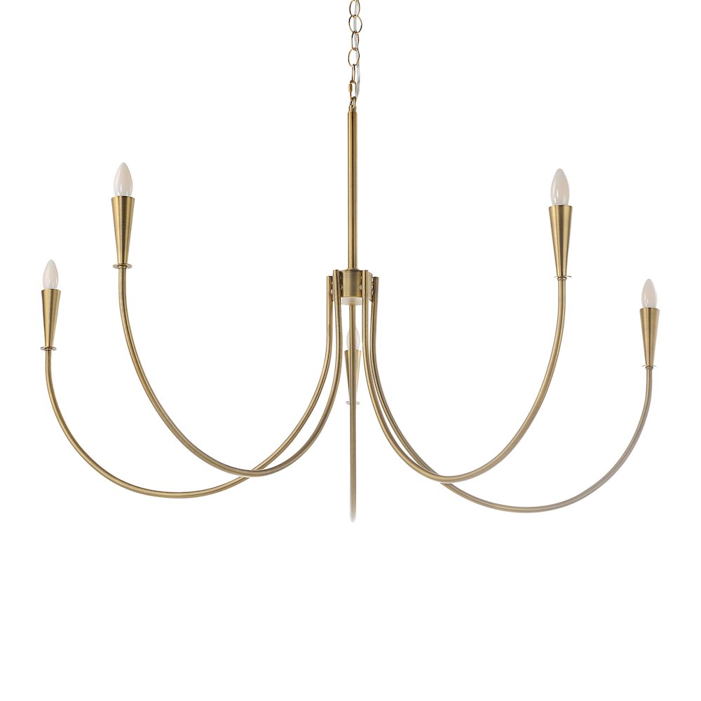 Luzon 90" Height Ceiling Fixture, Plated Dark Antique Brushed Brass. Picture 5