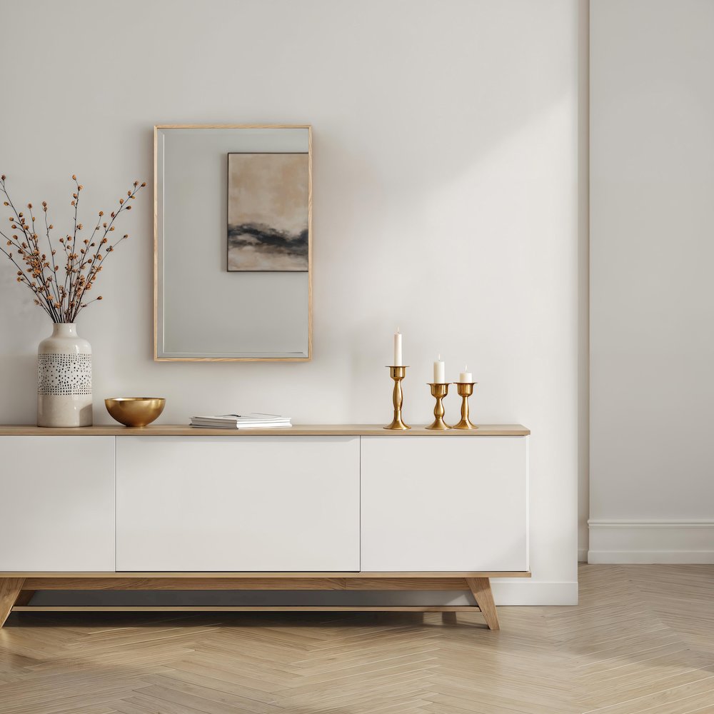 Greyson 36" H x 24" W Wall Mirror, Beige. Picture 2