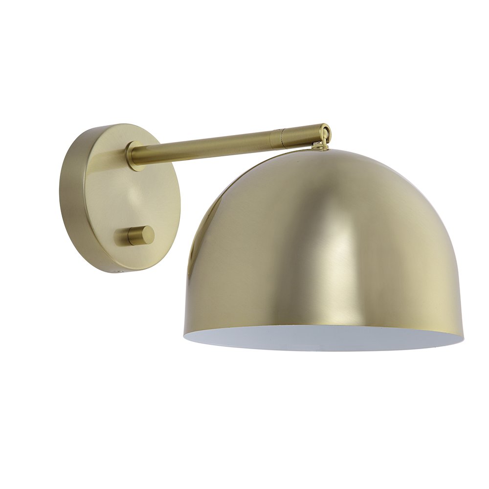Conali 8" Burnished Brass 1-Light Wall Sconce. Picture 1