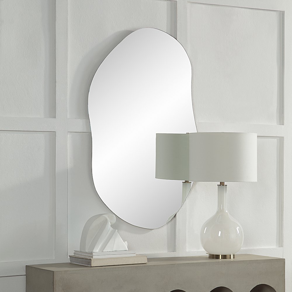 Angelonia 45" Tall Irregular Rectangular Oval Mirror. Picture 2