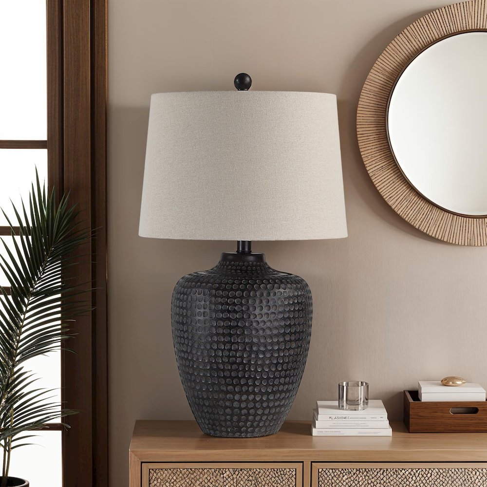 Agueda 25" Height Table Lamp, Brown. Picture 2