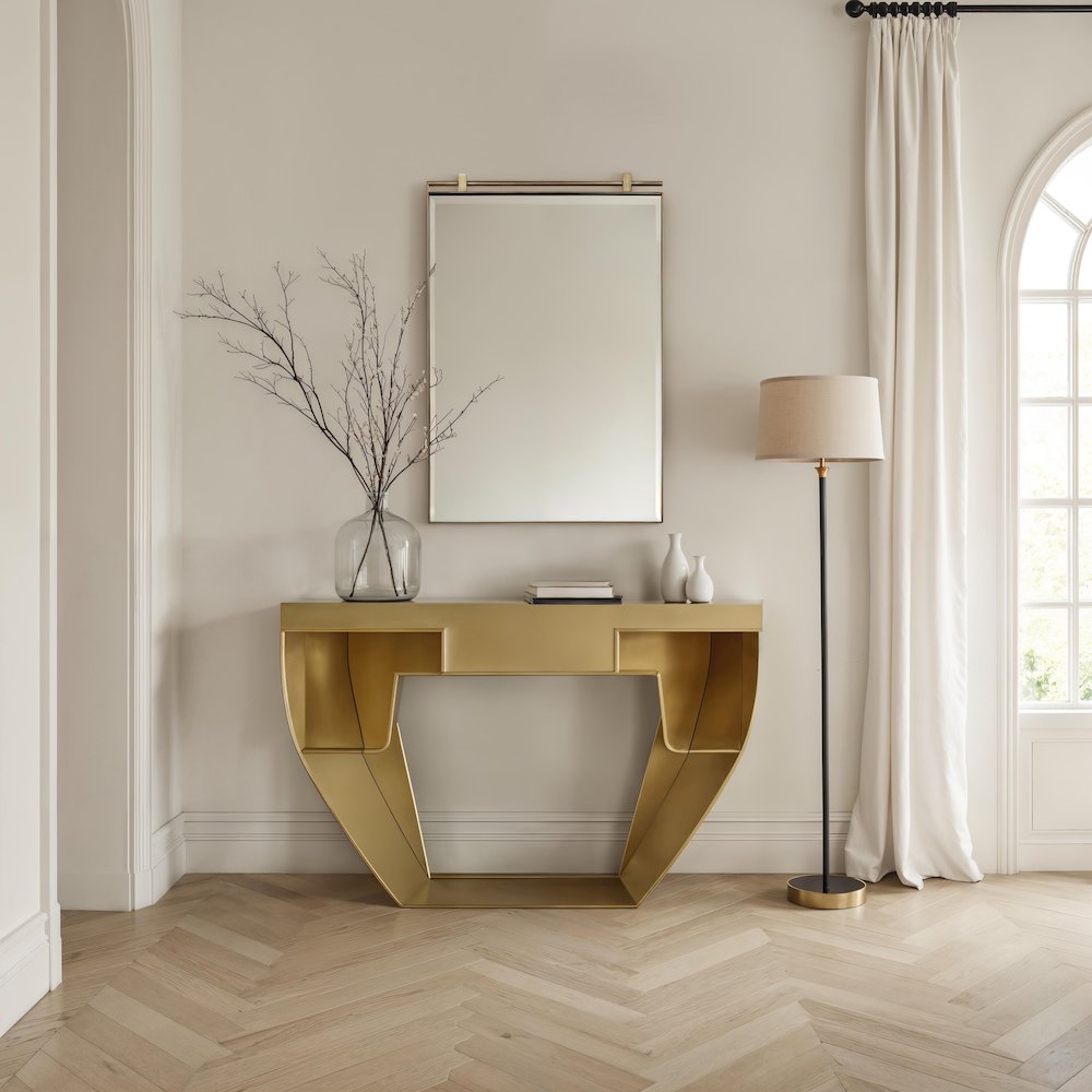 Neem 36" H x 24" W Wall Mirror, Yellow. Picture 2