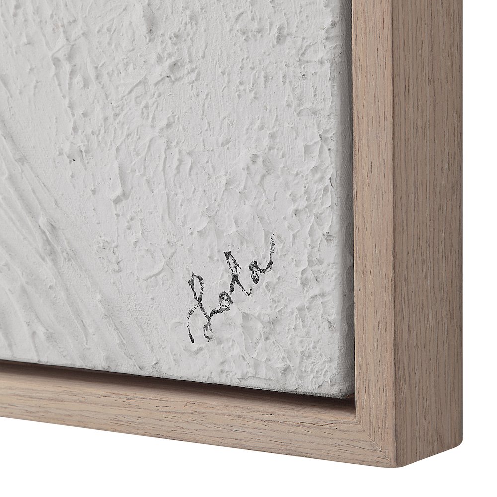 Luz 50" Wide Canvas Art With Wood Frame, Cream. Picture 6