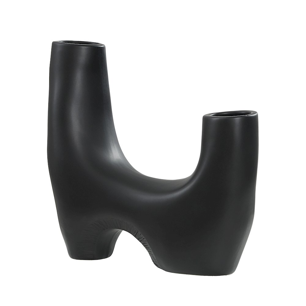 Doppio Vase In Black Color. Picture 3