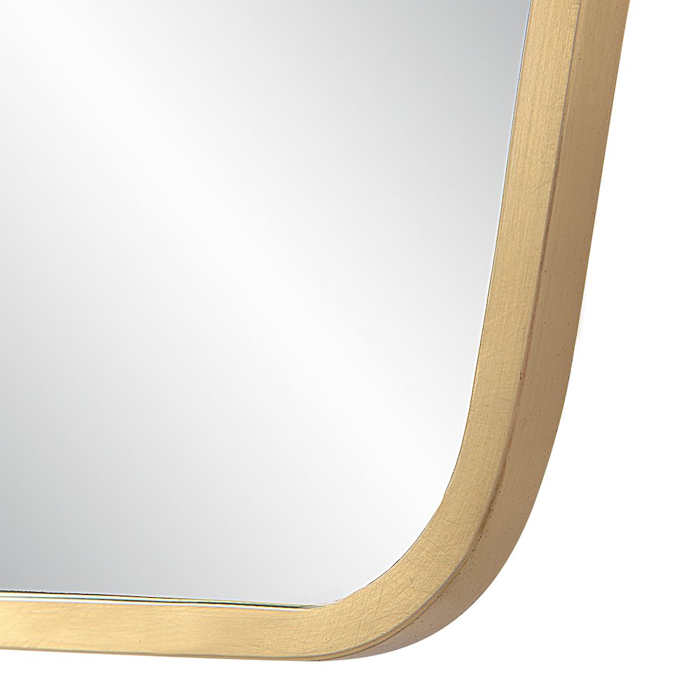 Mocha 40" Tall Rectangular Mirror, Satin Brass. Picture 5