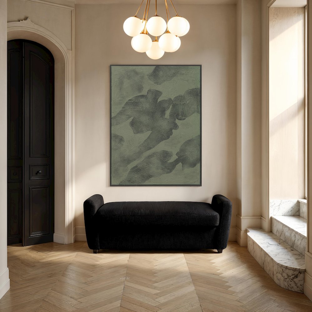 Olivea 36" Wide Canvas Art with Wood Frame, Charcoal. Picture 4