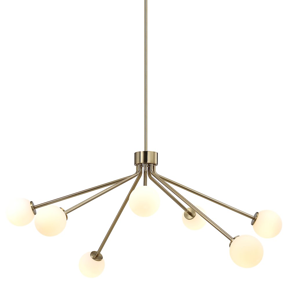 Mundo 46" Wide 7-Light Chandelier, Champagne. Picture 5