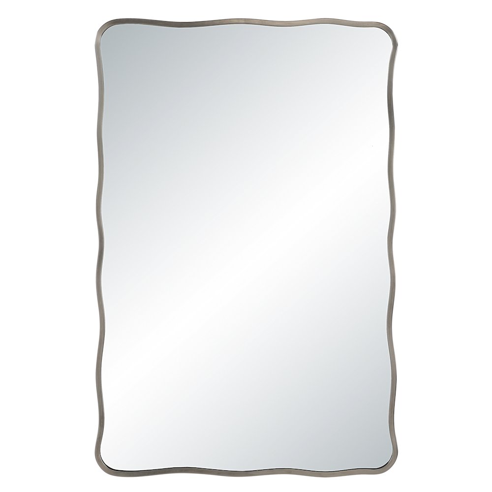 Balsa 36" H x 24" W Wall Mirror, Silver. Picture 1