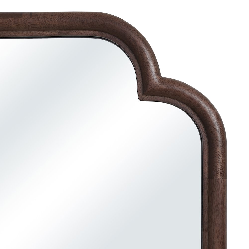 Octavian 40" H x 30" W Wall Mirror, Walnut. Picture 3