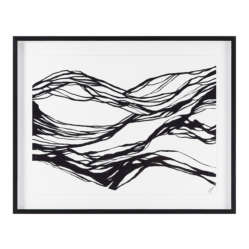 Mica 45" Wide Wall Art With Wood Frame, Painted Black. Picture 1