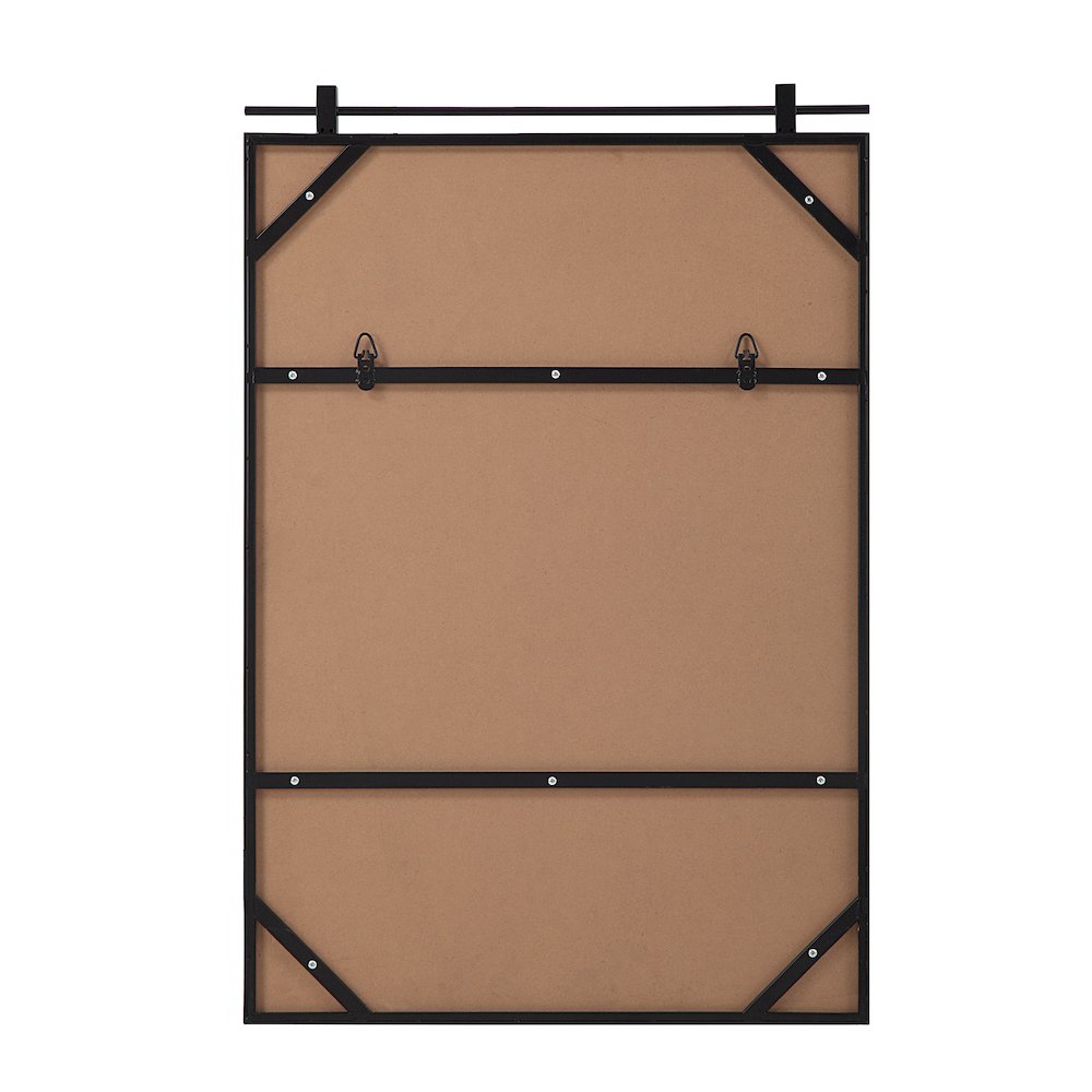 Titel 36" Tall Rectangular Mirror, Matte Black. Picture 4