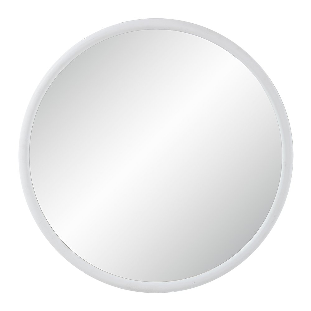 Porpoise 36" Tall Round Mirror, Matte White. Picture 1